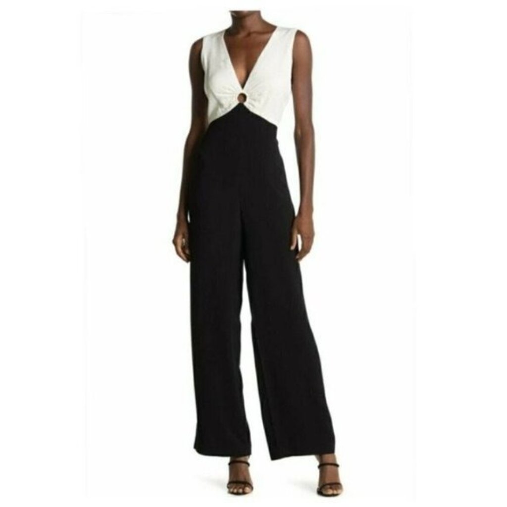 Ted Baker Mitilda Colorblock Wide-Leg Jumpsuit - Size 10